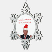 Trump, dromen van een witte kerst tin sneeuwvlok ornament (Rechts)