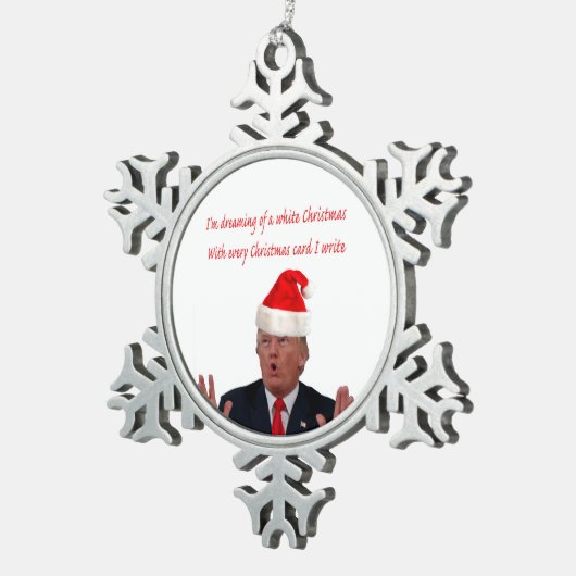 Trump, dromen van een witte kerst tin sneeuwvlok ornament (Rechts)