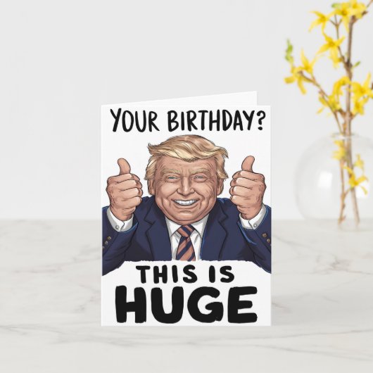Trump duimt verjaardagsfeest Kaart op - groot fees (Gele Bloem)