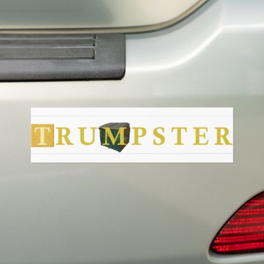Trump Dumpster Sticker 2 — Gold, Clear (Op auto)