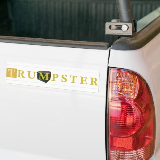 Trump Dumpster Sticker 2 — Gold, Clear (Op Truck)
