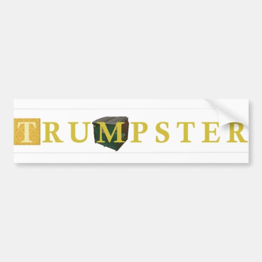 Trump Dumpster Sticker 2 — Gold, Clear (Voorkant)