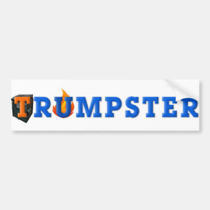 Trump Dumpster Sticker 3 — Blue, White