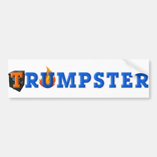 Trump Dumpster Sticker 3 — Blue, White (Voorkant)