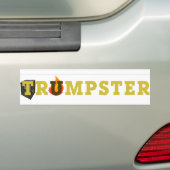 Trump Dumpster Sticker 3 — Gold, Clear (Op auto)