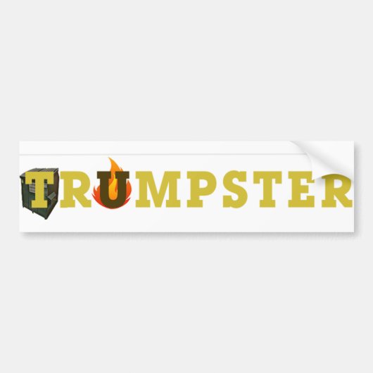 Trump Dumpster Sticker 3 — Gold, Clear (Voorkant)