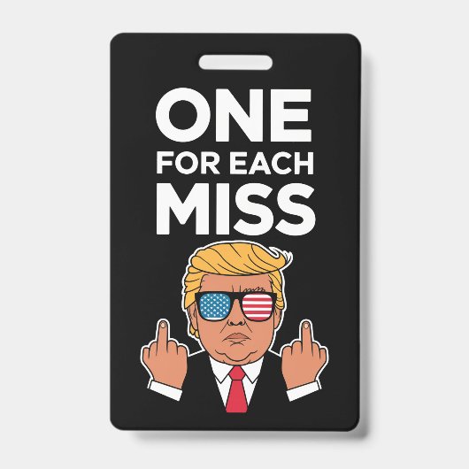 Trump één voor elke miss badge (Voorzijde)