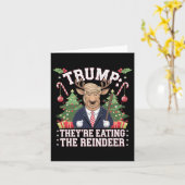 Trump eet de kerstman van het rendier kaart (Gele Bloem)