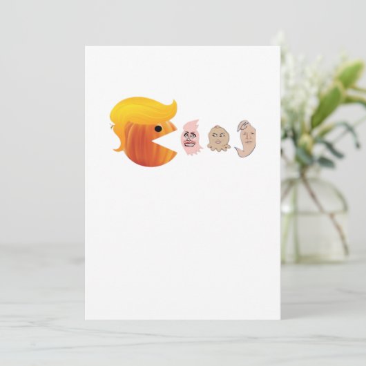 Trump eet Democraten Classic - Satirische hal Feestdagenkaart (Staand voorkant)
