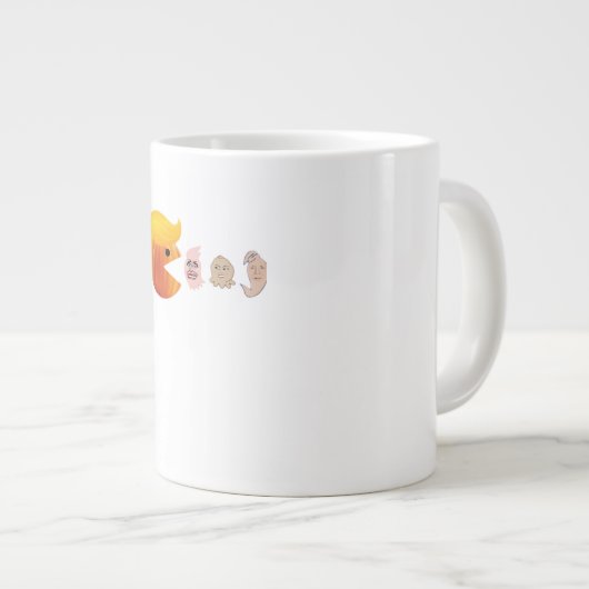 Trump eet Democraten Classic - Satirische hal Grote Koffiekop (Voorkant rechts)