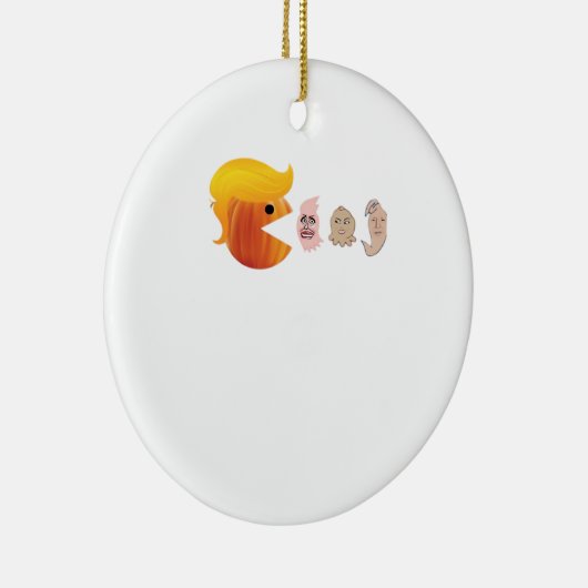 Trump eet Democraten Classic - Satirische hal Keramisch Ornament (Rechts)