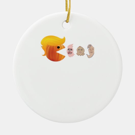 Trump eet Democraten Classic - Satirische hal Keramisch Ornament (Voorkant)