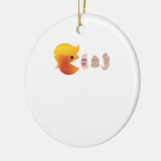 Trump eet Democraten Classic - Satirische hal Keramisch Ornament (Links)