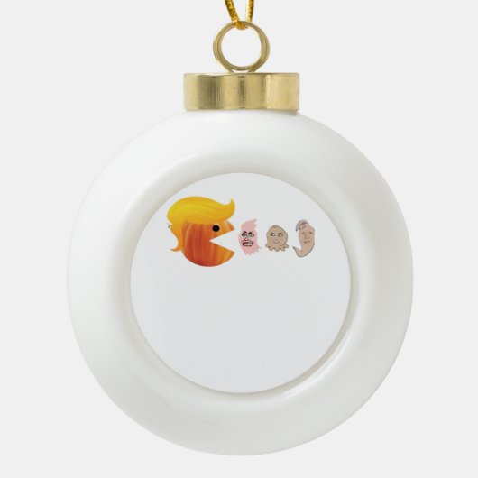 Trump eet Democraten Classic - Satirische hal Keramische Bal Ornament (Voorkant)