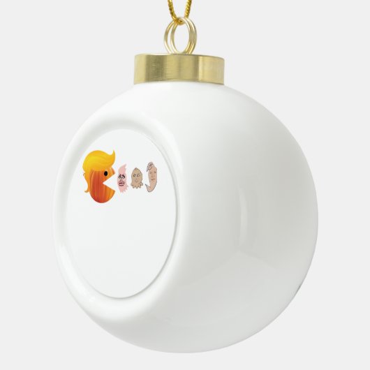 Trump eet Democraten Classic - Satirische hal Keramische Bal Ornament (Rechts)