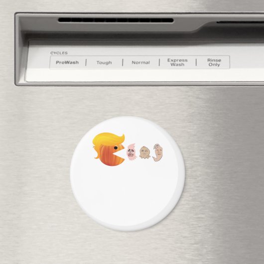 Trump eet Democraten Classic - Satirische hal Magneet (Insitu (Vaatwasser))