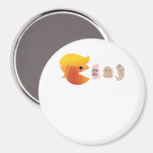 Trump eet Democraten Classic - Satirische hal Magneet (Voorkant / Achterkant)