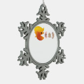 Trump eet Democraten Classic - Satirische hal Tin Sneeuwvlok Ornament (Links)