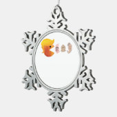 Trump eet Democraten Classic - Satirische hal Tin Sneeuwvlok Ornament (Rechts)