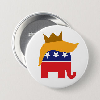 Trump Elephant Hair Logo met kroon Ronde Button 7,6 Cm