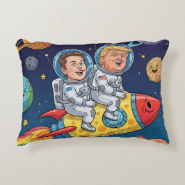 Trump & Elon Space Adventure, Cosmic Journey Accent Kussen