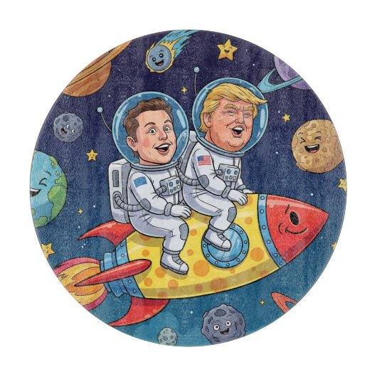 Trump & Elon Space Adventure, Cosmic Journey Snijplank (Voorkant)
