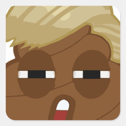 Trump Emoji Poop Grappig Vierkante Sticker (Voorkant)