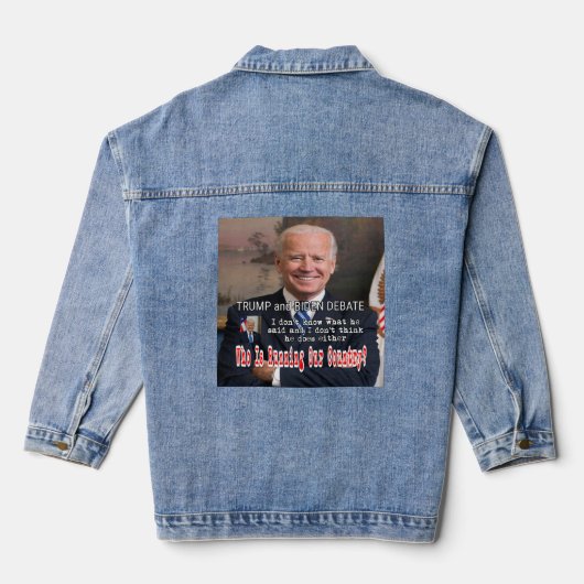 Trump en Biden debat Denim Jacket (Achterkant)
