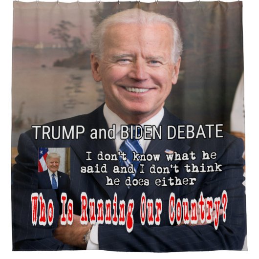 Trump en Biden debat Douchegordijn (Voorkant)