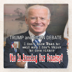 Trump en Biden debat Glazen Onderzetter