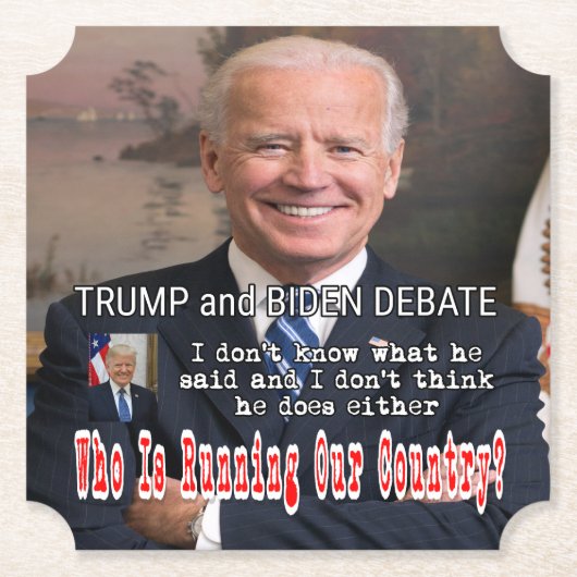 Trump en Biden debat Kartonnen Onderzetters (Voorkant)