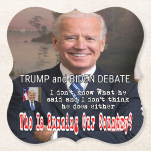 Trump en Biden debat Kartonnen Onderzetters