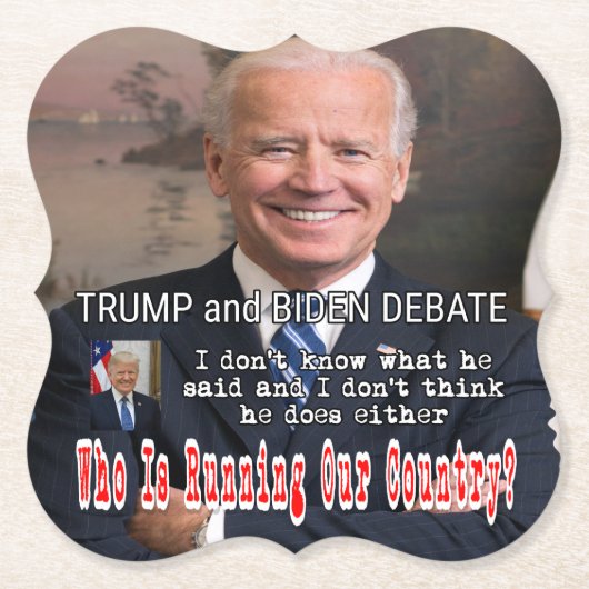 Trump en Biden debat Kartonnen Onderzetters (Voorkant)