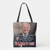 Trump en Biden debat Tote Bag (Achterkant)