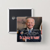 Trump en Biden debat Vierkante Button 5,1 Cm (Voorkant /achterkant)