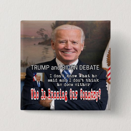 Trump en Biden debat Vierkante Button 5,1 Cm (Voorkant)