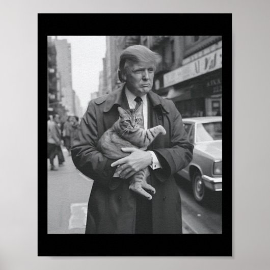 Trump en Cat in New York Poster (Voorkant)