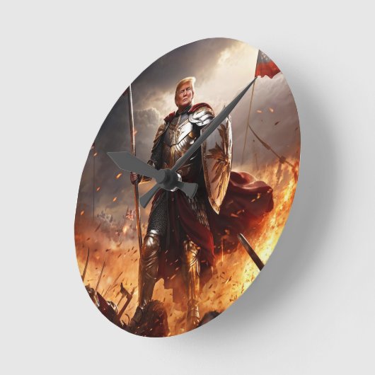 Trump en de Amerikaanse Guardian Wall Clock Ronde Klok (Hoek)