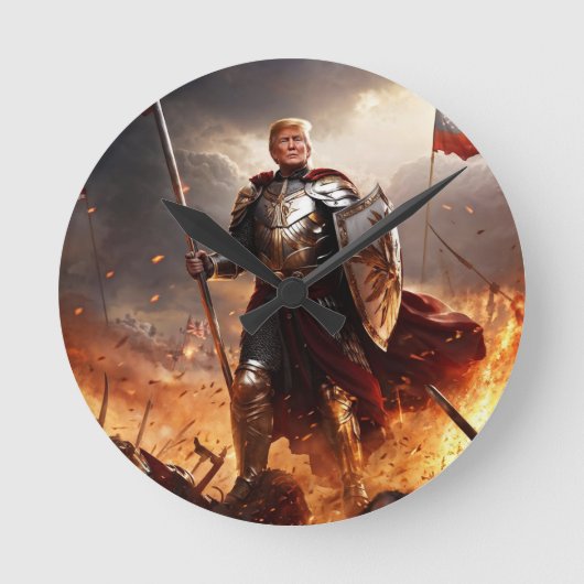 Trump en de Amerikaanse Guardian Wall Clock Ronde Klok (Voorkant)