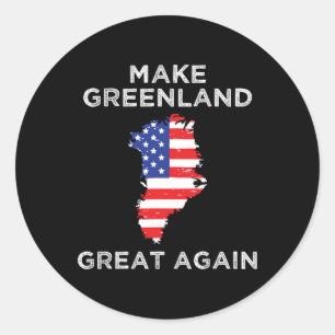 Trump en Groenland maken Groenland weer geweldig k Ronde Sticker