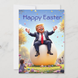 Trump en het grote ei feestdagenkaart