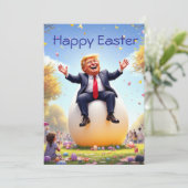 Trump en het grote ei feestdagenkaart (Staand voorkant)