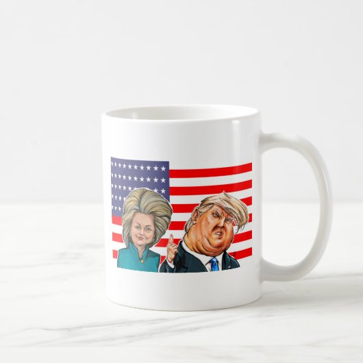 Trump en Hillary Caricature Koffiemok (Rechts)