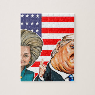 Trump en Hillary Caricature Legpuzzel