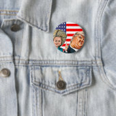 Trump en Hillary Caricature Ronde Button 5,7 Cm (In situ)