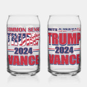 Trump en JD Vance 2024 Blikvorm Glas (Achterkant)