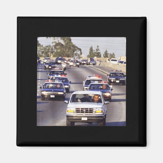 Trump en JD Vance in politieauto's achter Obama aa Magneet (Voorkant)