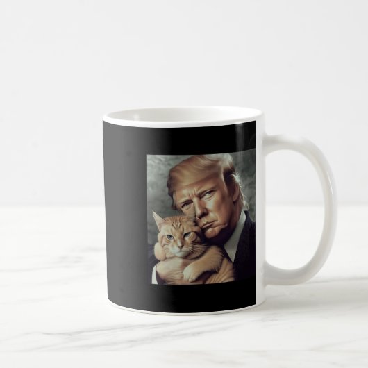Trump en kat - Grappige Trump Cat meme Koffiemok (Rechts)