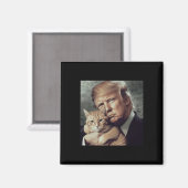 Trump en kat - Grappige Trump Cat meme Magneet (Voorkant / Achterkant)