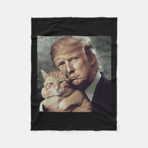 Trump en Kat - Grappige Trump Kat Meme  Fleece Deken